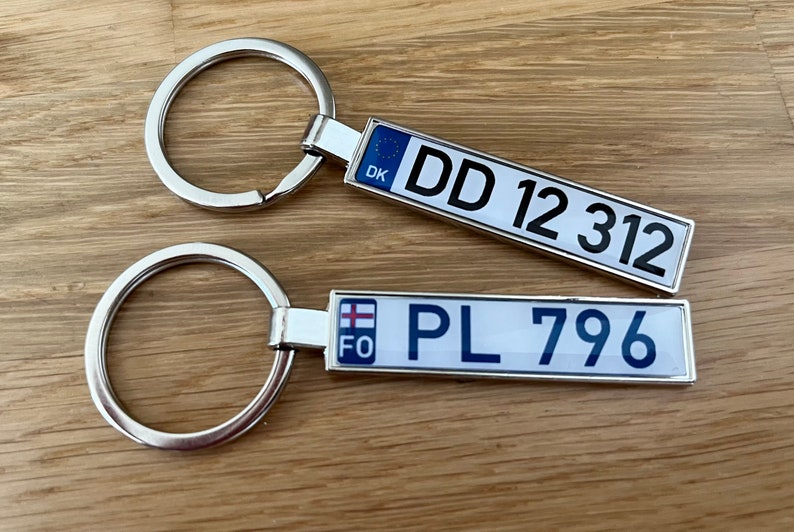 Personalized Denmark Number Plate Keychain: Custom Danmark Keyring - Etsy