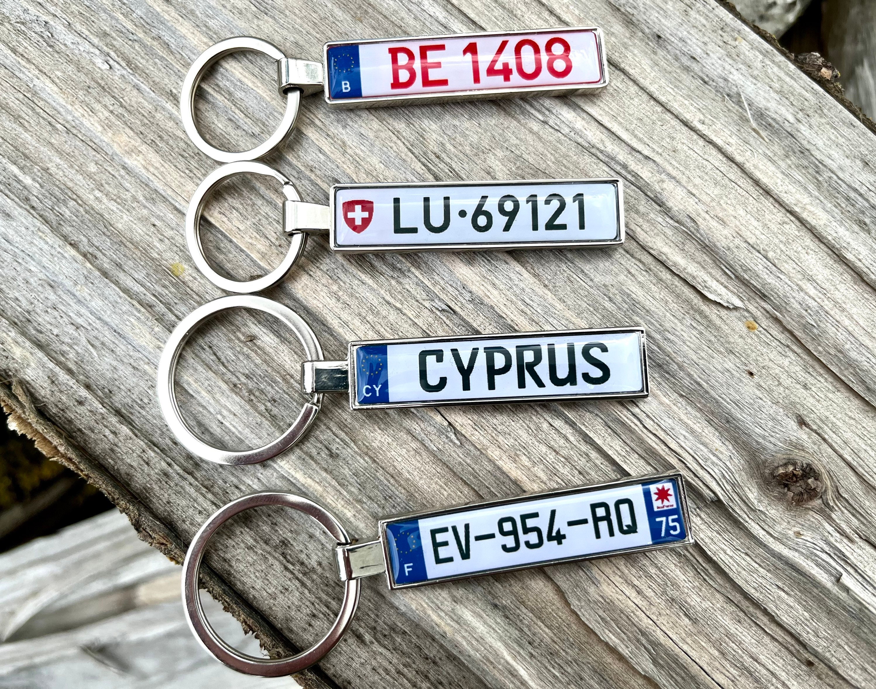 Personalized Denmark Number Plate Keychain: Custom Danmark Keyring - Etsy