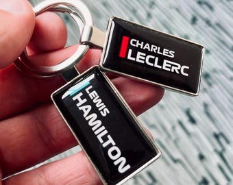 F1 License Plate Keychain: Personalized Racing Fan Gift, Rally Driver Keychain