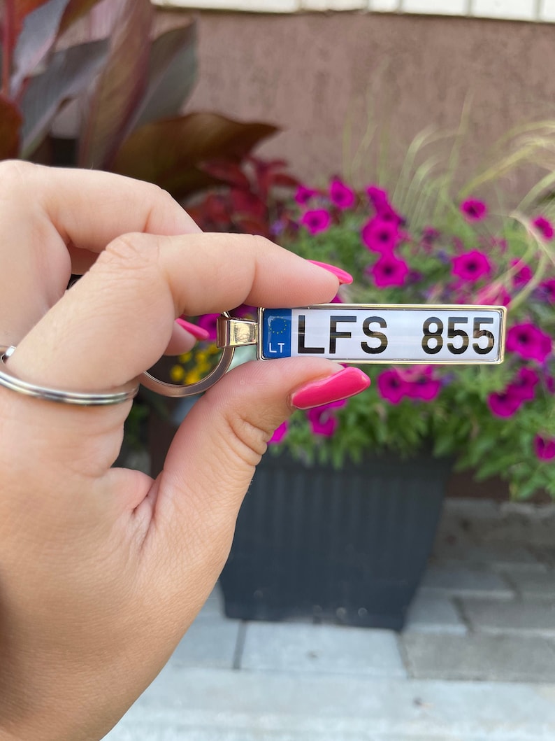 Custom England Keychain, Car Number Keyring, UK Registration Plate, Car