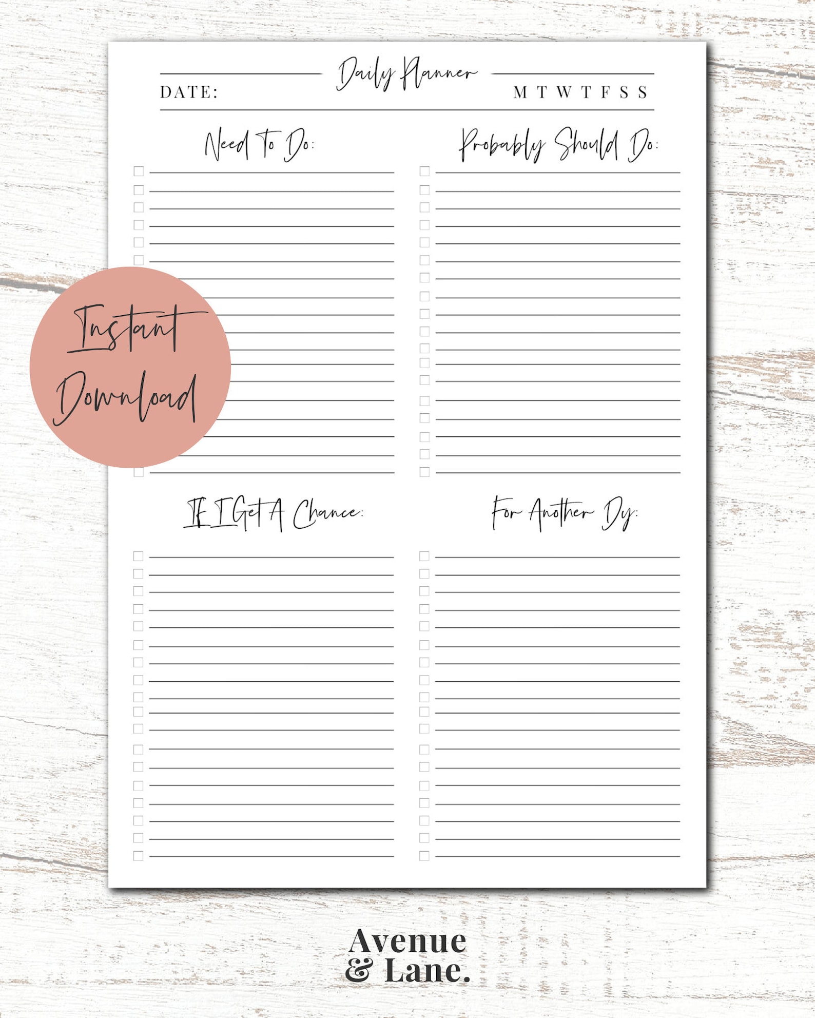 Priority Task List Planner Printable Instant Download A4 | Etsy