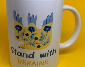 Stand With Ukraine 15 oz coffee mug ALL PROCEEDS DONATED to Ukraine through the end of March!