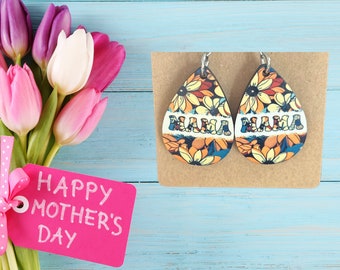 Perfect gift for mom! Mama earrings, drop style.