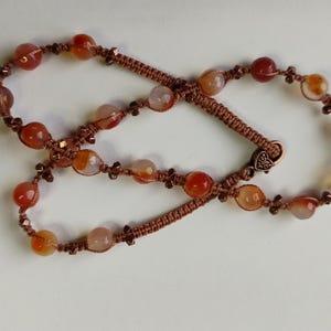 Orange Agate macrame necklace