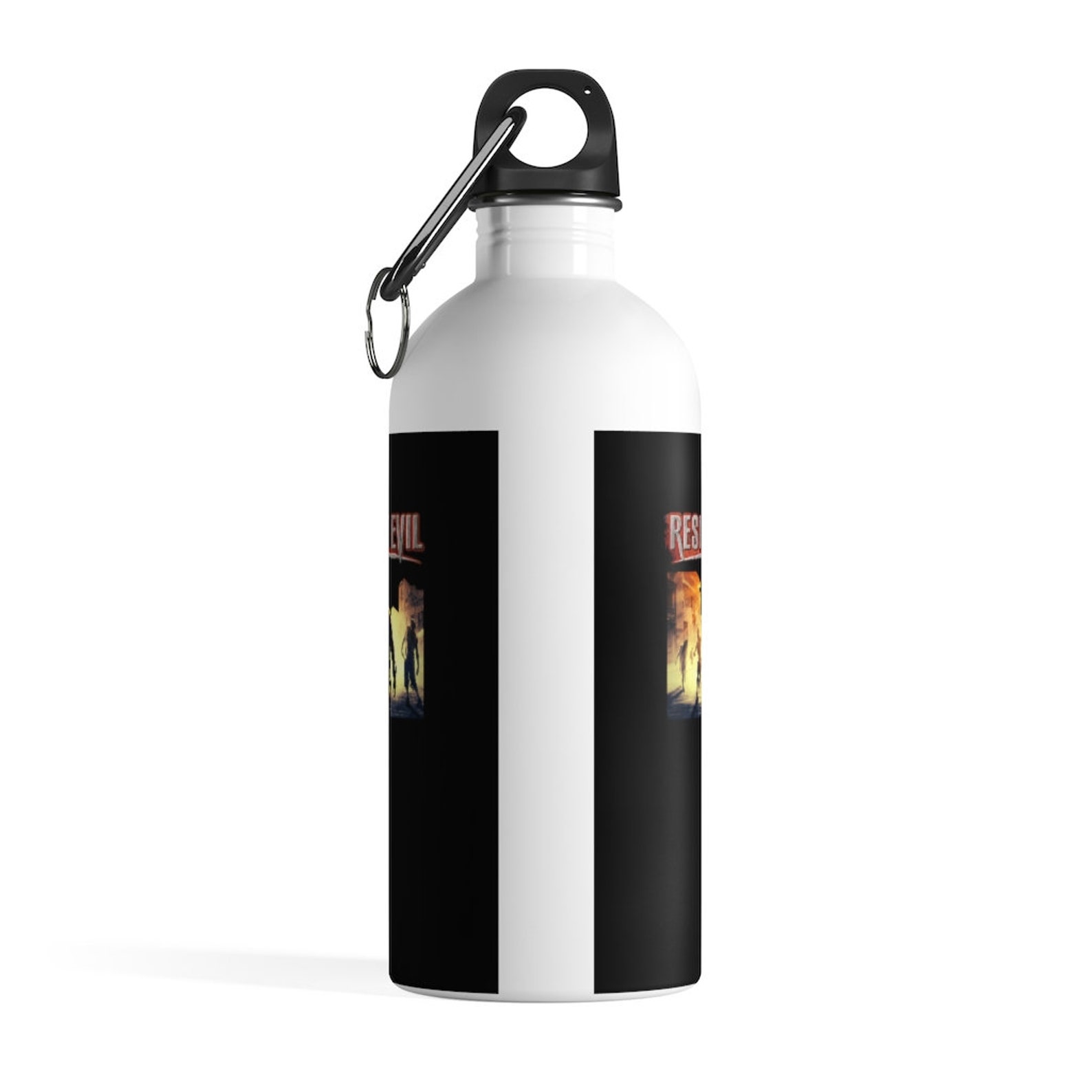Resident Evil Title With Zombies Water Bottle 14 oz. Black Etsy