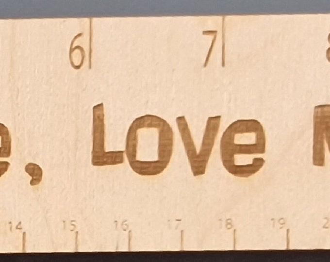 Ruler with personalised message