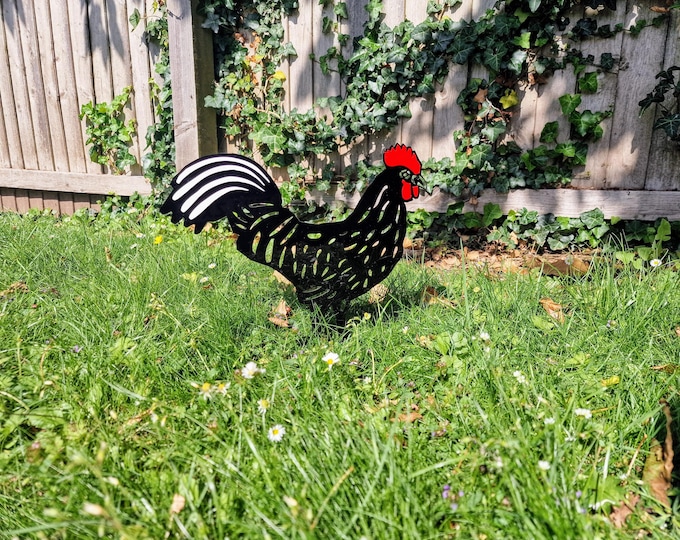 Garden Decorative Cockerel with  white tail