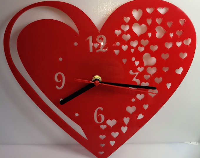 Red Love heart clock