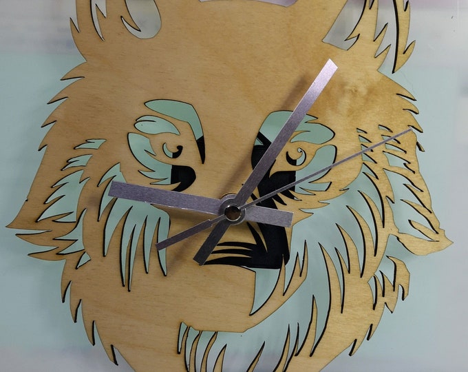 Wolf face clock