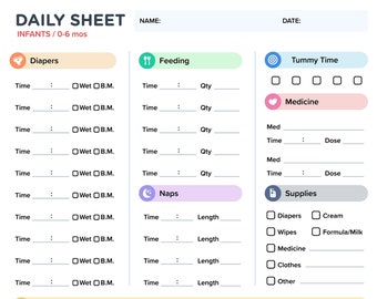 Infant Daily Report: PNG, PDF, and Microsoft Word | Download, Save, and Print Yours Today!