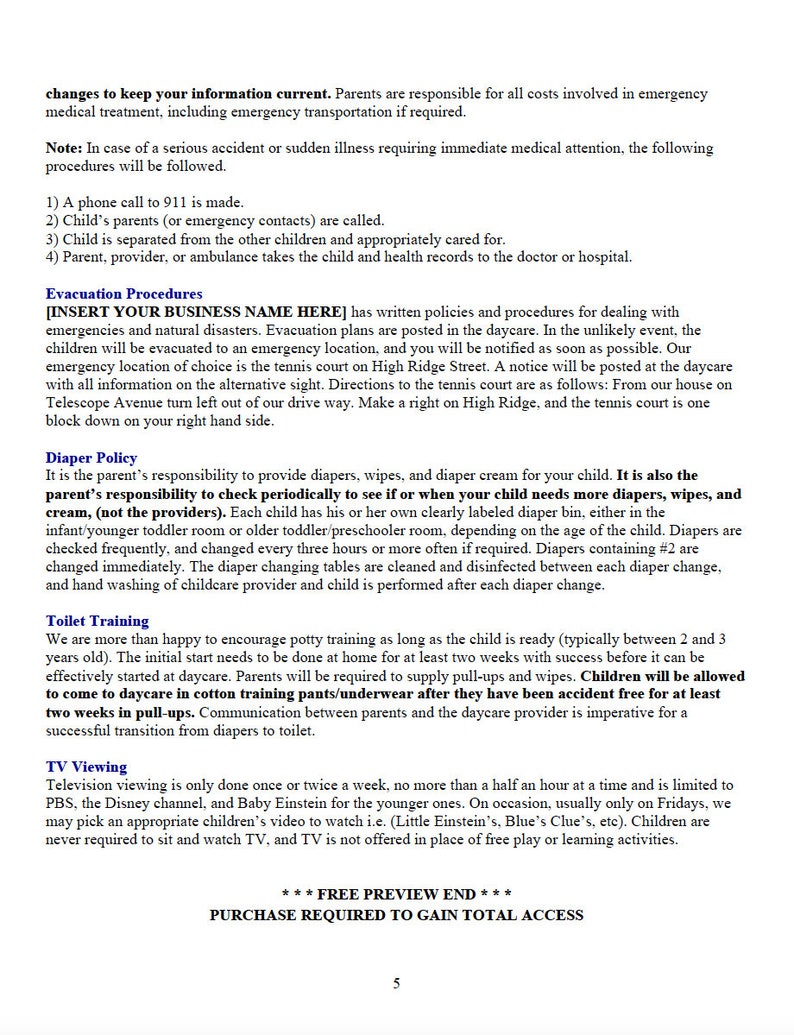 Daycare Parent Handbook Fully Editable PDF Microsoft Word Etsy daycare parent handbook fully editable pdf microsoft word etsy