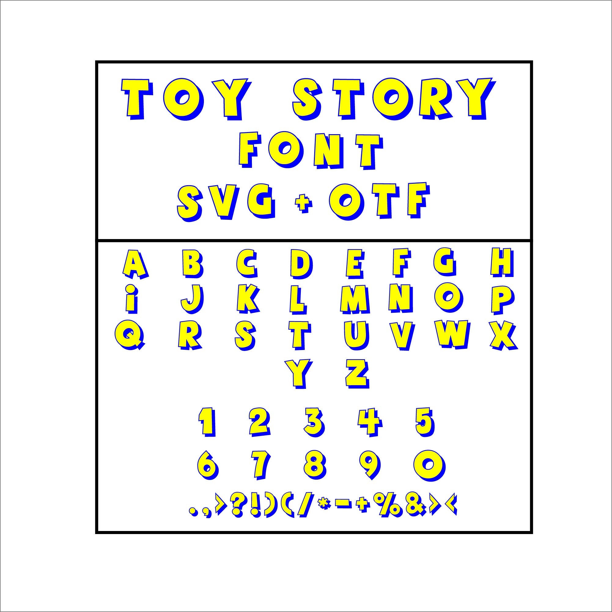 Toy Story Font SVG Toy Story OTF Toy Story Alphabet Toy Story Etsy