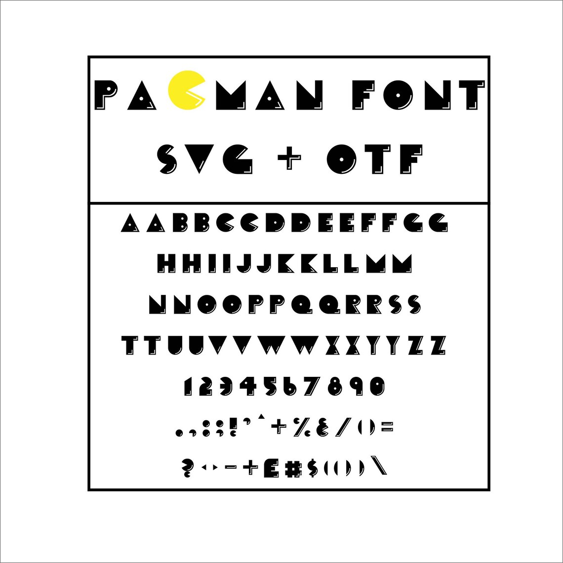 Pacman Font Svg Pacman Alphabet Pacman Otf Pacman Cricut | Etsy