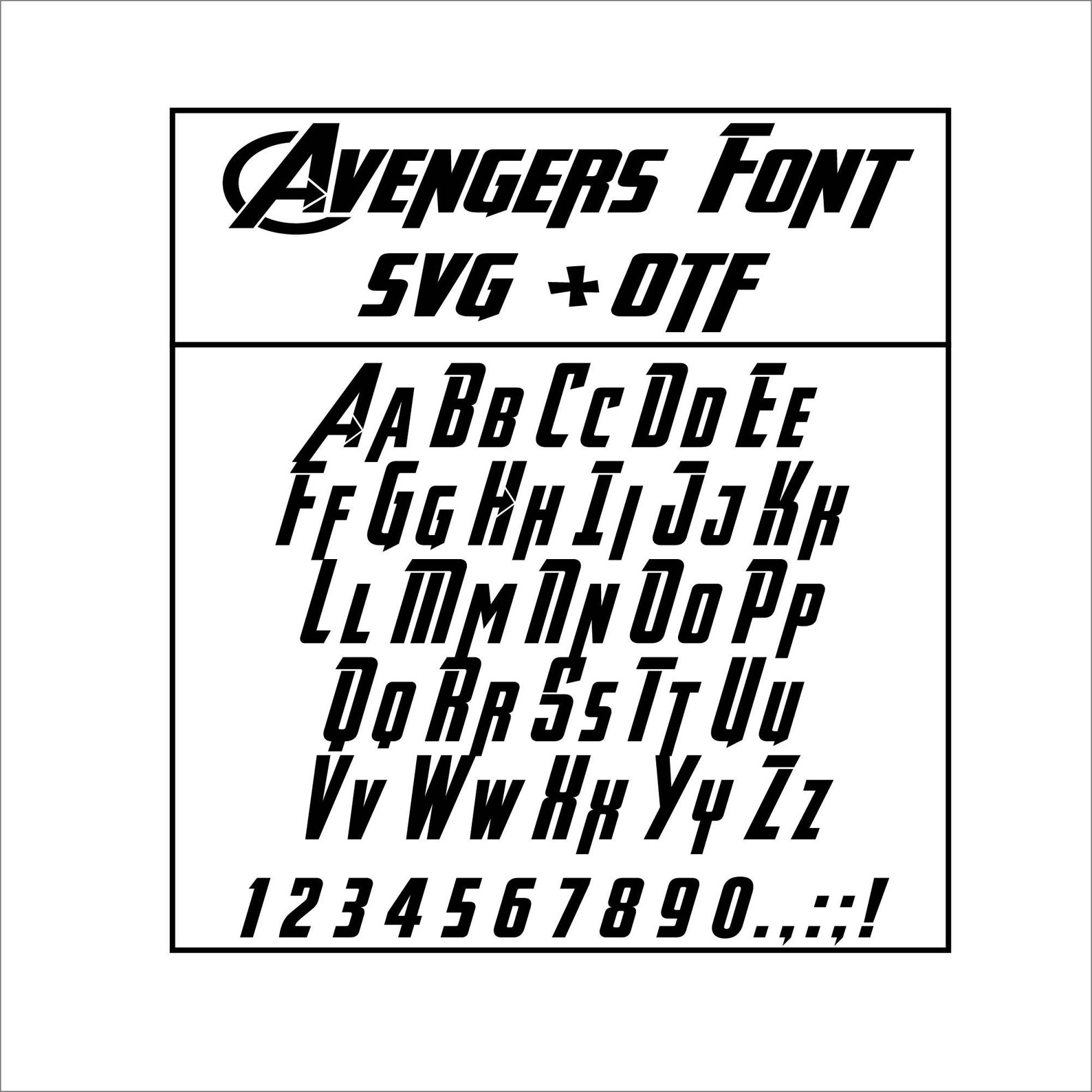 Avengers Font Svg Avengers Alphabet Avengers Ttf Marvel | Etsy