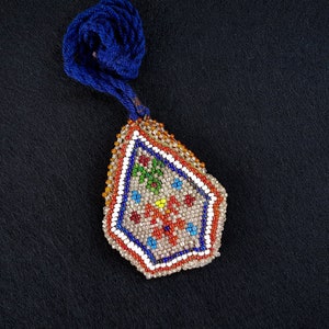 Vintage Beadwork Purse Wall Hanging, Decor / Coin-Money Pouch Beadwork, Beaded Pouch/Purse, Vintage Glass Beaded Ornaments Gift