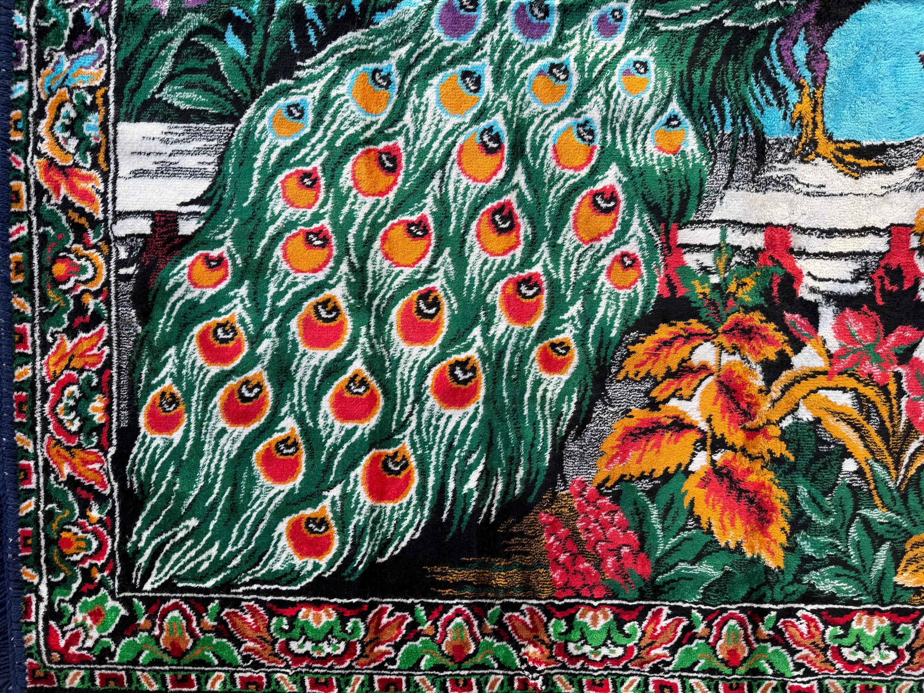 Tapisserie vintage des années 60 RARE MCM Pop Art