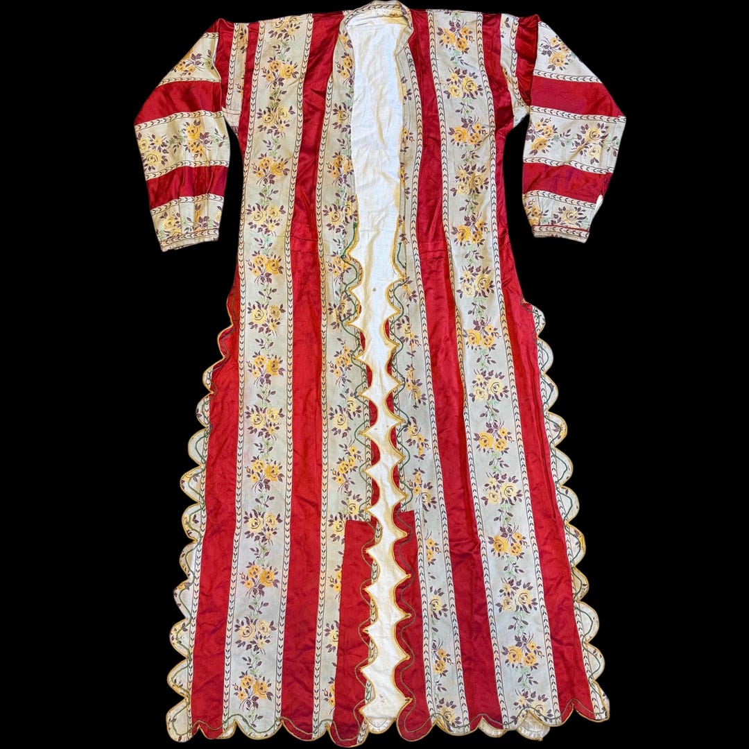 Antique 1800s Ottoman Kaftan – Floral Silk Brocade Bursa/hereke Robe ...