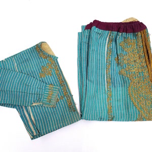 Antique Jacket and Salvar Set, Antique Ottoman Embroidered Jacket and Shalwar, Antique Ottoman Embroidery Dress, Antique Textile Gift