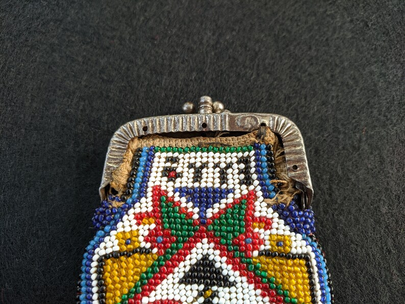 Antique Coin Purse Ottoman Period Beaded Coin Purse Prison Beadwork