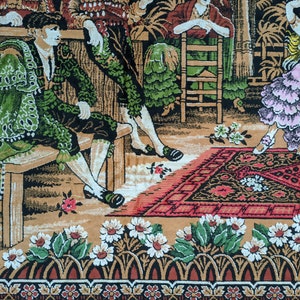 Vintage Rare Middle Eastern Dancer Scene Vintage Tapestry, Dance on Rug, Rare Tapestry, Antique Look, Gift for Home, Gift for Mom image 6