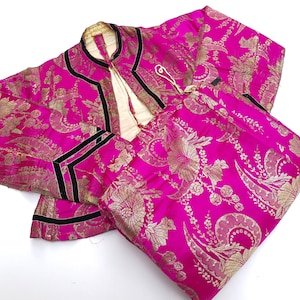 Antique Pink Silk Jacket and Shalwar Set, Antique Ottoman Fine Embroidered Dress Set, Antique Textiles, Ottoman Textiles