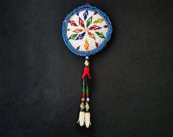 Colgante de pared vintage con cuentas turcas: decoración hecha a mano con cuentas de vidrio