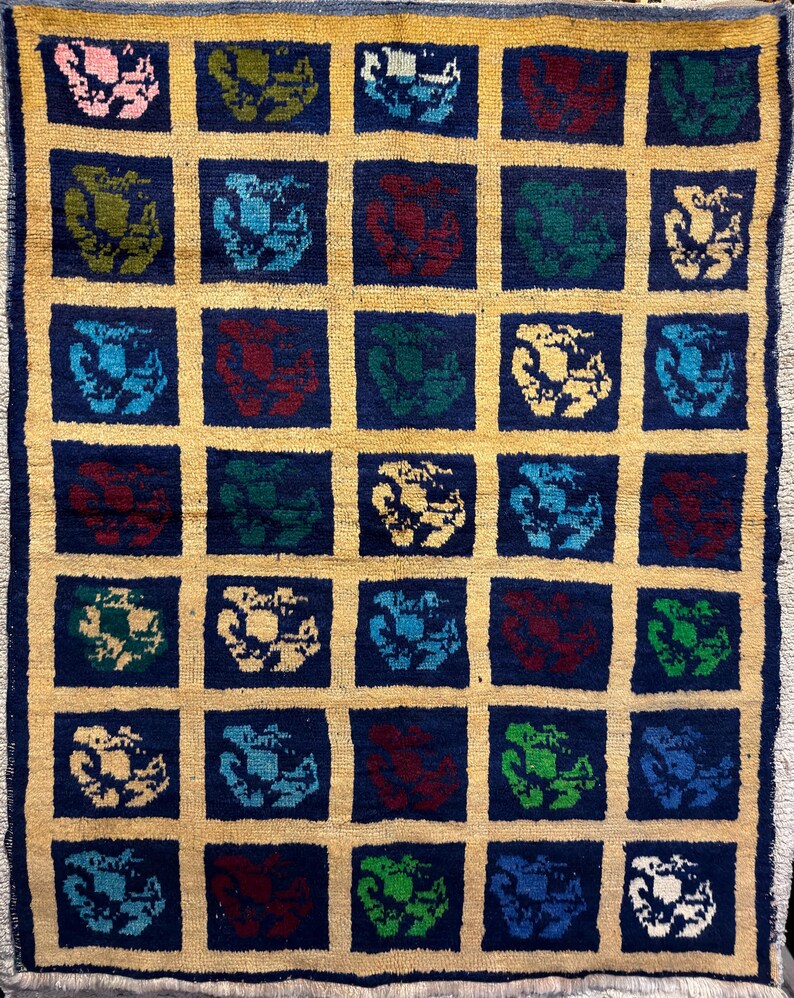 Antique Tülü Rug: Collectible Turkish Wool Rug, Geometric Design image 19