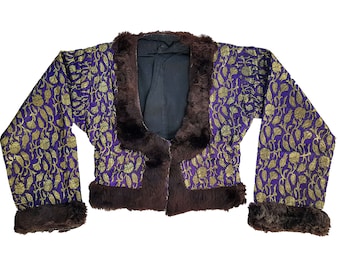 Chaqueta Cepken otomana antigua con ribete de piel