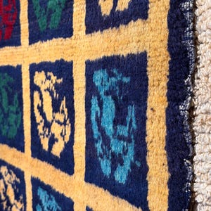 Antique Tülü Rug: Collectible Turkish Wool Rug, Geometric Design image 12