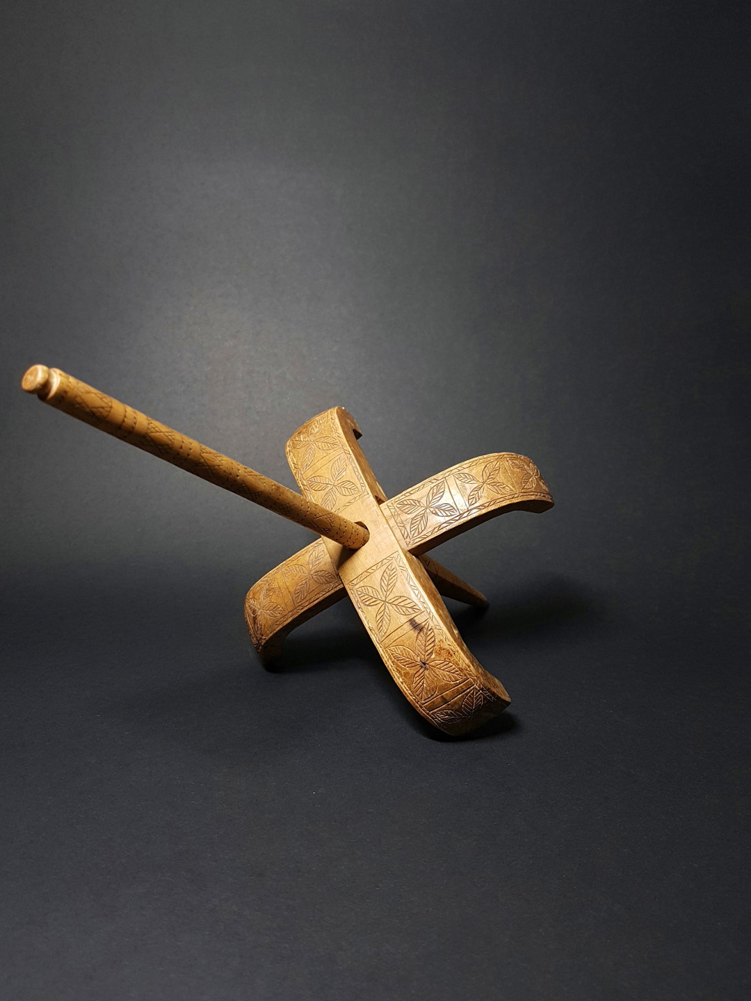 Antique Decorative Turkish Drop Spindle Turkish Drop Spindle for Spinning Wool Antique Woodwork