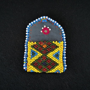 Vintage Beaded Coin Purse: Handmade Turkish Motif Mini Pouch