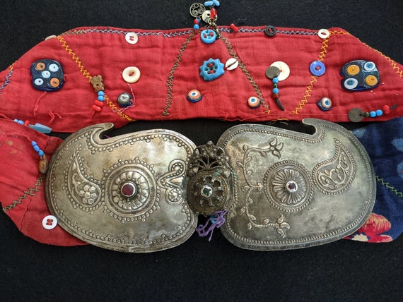 Antique Rare Traditional Belt Buckles With Antique Beads Buttons Rare Antique Costume Parts Belt Buckles Alpaca Silver Antiques Etsy