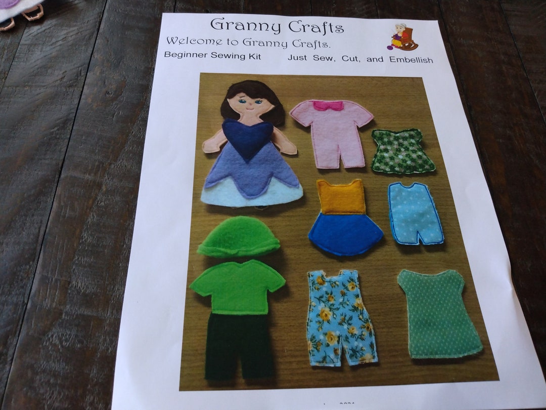 Doll Making Kit Felt Doll Kit Beginners Sewing Kit Doll Etsy