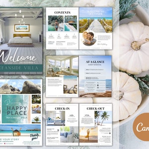Airbnb Welcome Book Template – Beach Host Canva Bundle | House Rules & Rental Guide | Ocean Vacation Home Binder Printable Instant Download