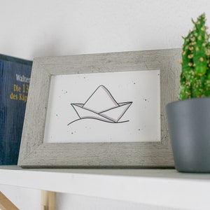 Papierschiffchen Postkarte