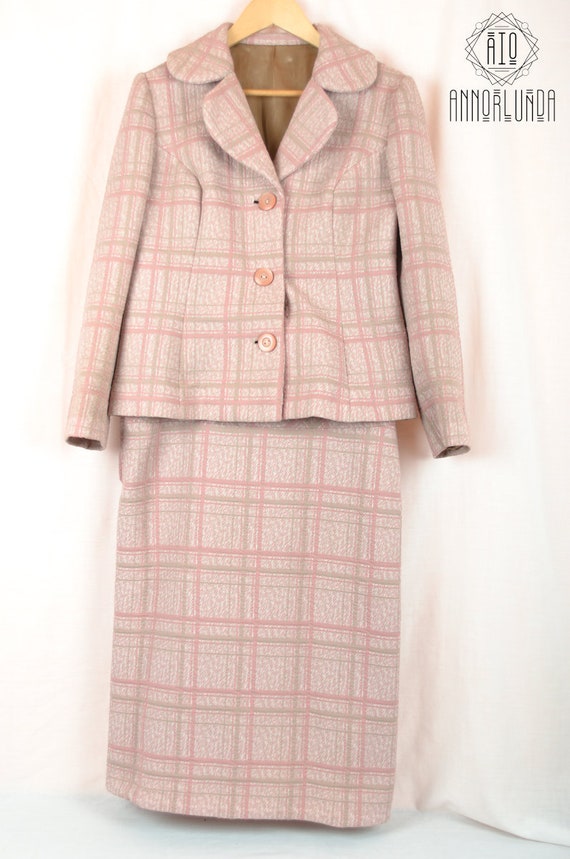 70s Vintage Brocade Suit, Romanian made, tailored,