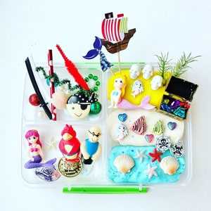 Mermaid Play Dough Sensory Kit, Ocean Play Dough Kit, Sea Play Kit, Pirate Busy Box, Sensory Kit, Mermaid Sensory Bin, Beach Play Dough Kit