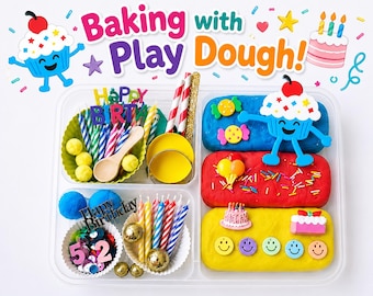 Birthday Play Dough Kit, Baking Play Dough Kit, Cupcake Sensory Kit, Birthday Sensory Play Dough Kit, Birthday Gift, Baking Sensory Kit