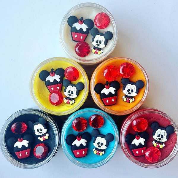 Mouse Play Dough Jar, Mickey Birthday, Mouse Party Favors, Mickey Play Dough Jar, Party Favor For Kids, Mouse Sensory Jar