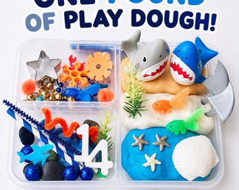 Shark Play Dough Kit, Ocean Play Dough Kit, Beach Play Dough, Shark Sensory Kit, Ocean Sensory Play Dough Kit, Shark Birthday Gift
