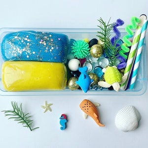 Ocean & Beach Play Dough Sensory Kit - Underwater Adventure with Sea Creatures | Long-Lasting Non-Toxic Homemade Dough - Choose Your Colors