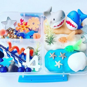 Shark Play Dough Kit, Ocean Play Dough Kit, Beach Play Dough, Shark Sensory Kit, Ocean Sensory Play Dough Kit, Shark Birthday Gift