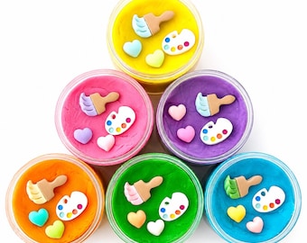 Art Themed Sensory Jars with Long-Lasting Homemade Play Dough - Choose Your Own Color & Size - Creative Birthday Party Favors or Activity