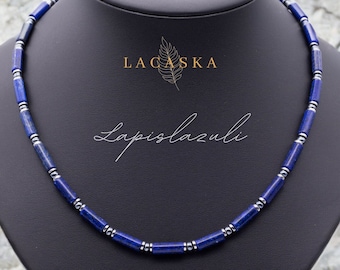 Collier pour hommes de haute qualité en lapis-lazuli, collier en lapis-lazuli, bijoux en lapis-lazuli, collier de pierres précieuses, collier pour hommes, collier de perles homme