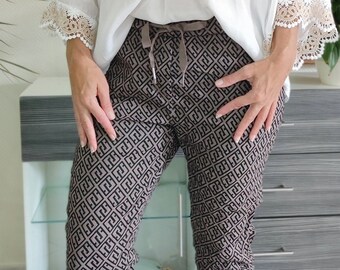 Women's long trousers, women's fashion, size 36-44, Italy fashion, modern trousers, fabric trousers for women