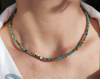 Färgglatt "Paola" halsband för kvinnor, pärlhalsband, färgglatt halsband, fint halsband