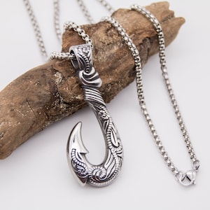 Mens Cross Necklace With Fish Hook -  Australia