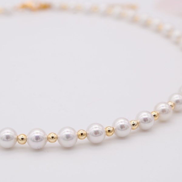 Abel Cream Contrast Beaded Bracelet