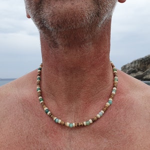 Surfer necklaces and cool summer jewelry for trend-conscious men, surfer jewelry for men, cool necklaces with beads, handmade, 2 variants image 2