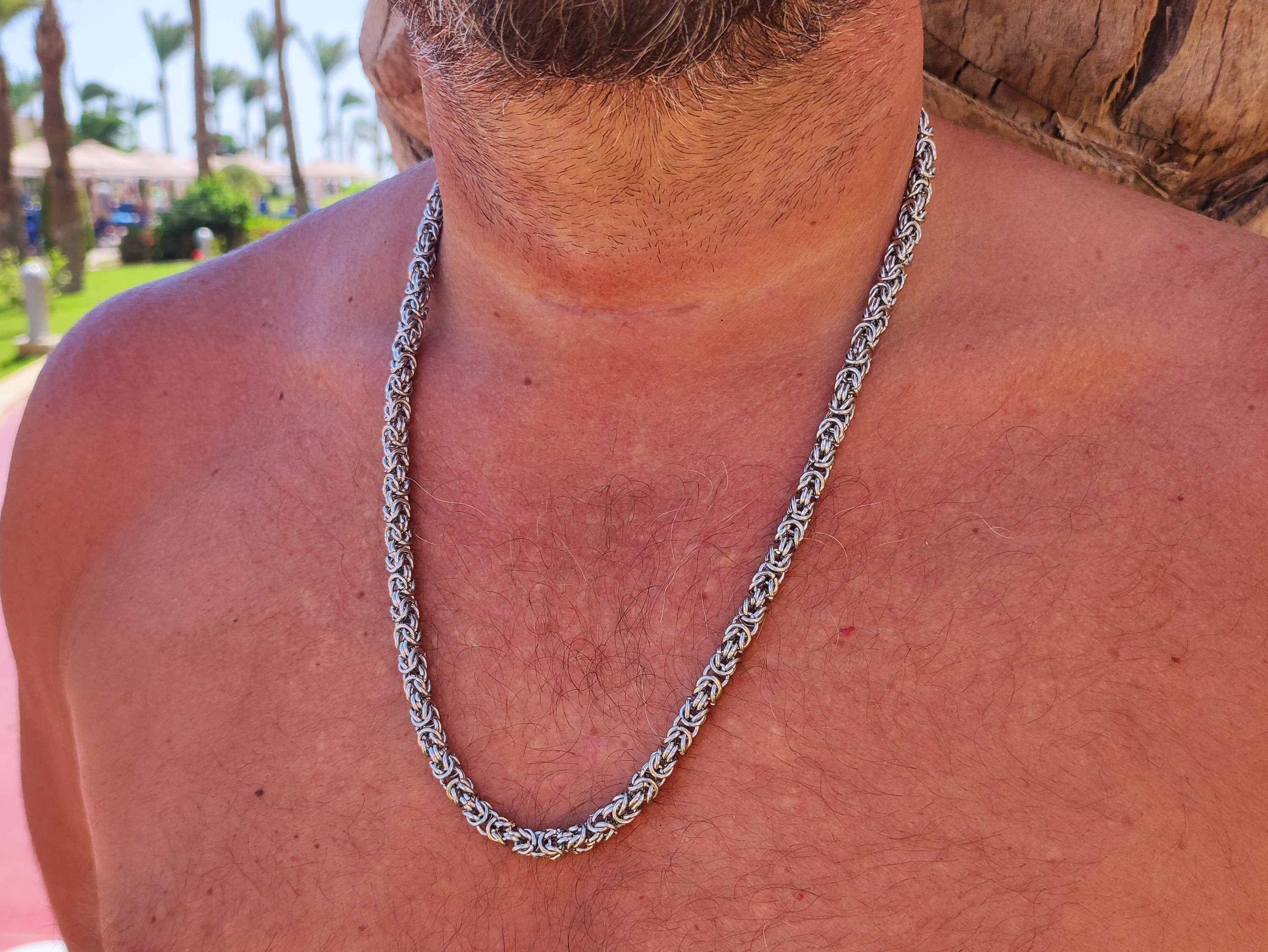 WJIAEER Catena Da Uomo In Acciaio Inossidabile Collana Cubana 10mm Sei - Foto 4